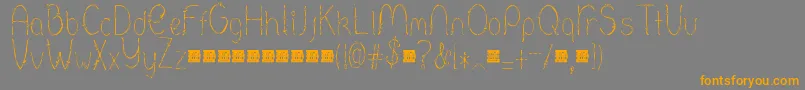 Barbed-Schriftart – Orangefarbene Schriften auf grauem Hintergrund