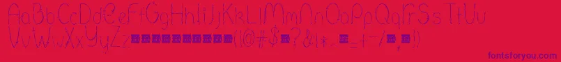 Barbed Font – Purple Fonts on Red Background