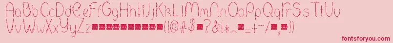 Barbed-Schriftart – Rote Schriften auf rosa Hintergrund