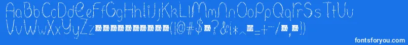 フォントBarbed – 青い背景に白い文字