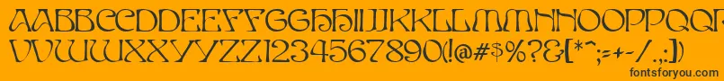 ElvesNormal Font – Black Fonts on Orange Background