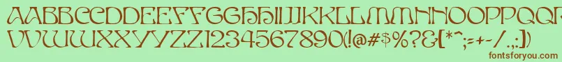 Шрифт ElvesNormal – коричневые шрифты на зелёном фоне