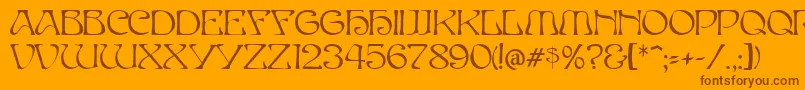 ElvesNormal Font – Brown Fonts on Orange Background