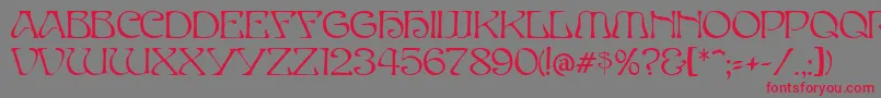 ElvesNormal Font – Red Fonts on Gray Background