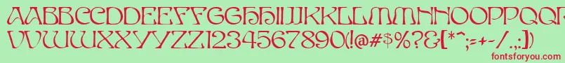 ElvesNormal Font – Red Fonts on Green Background