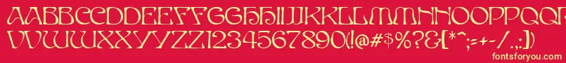 ElvesNormal Font – Yellow Fonts on Red Background