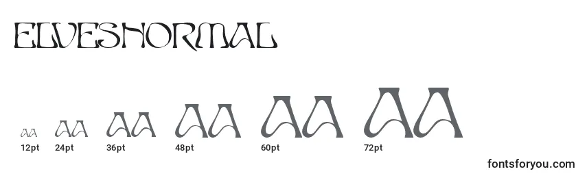 Размеры шрифта ElvesNormal