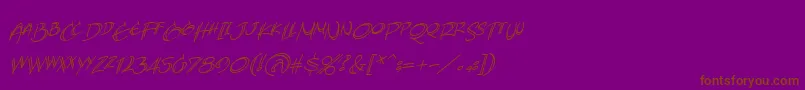 AtlandsketchesBbItalic-Schriftart – Braune Schriften auf violettem Hintergrund