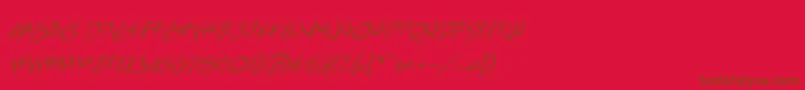 AtlandsketchesBbItalic-Schriftart – Braune Schriften auf rotem Hintergrund