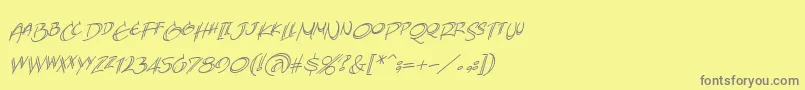 AtlandsketchesBbItalic Font – Gray Fonts on Yellow Background