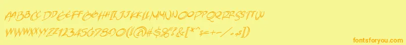AtlandsketchesBbItalic Font – Orange Fonts on Yellow Background