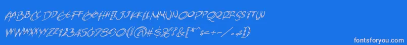 AtlandsketchesBbItalic Font – Pink Fonts on Blue Background
