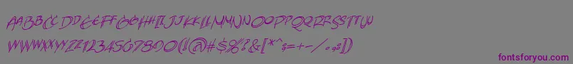 AtlandsketchesBbItalic Font – Purple Fonts on Gray Background