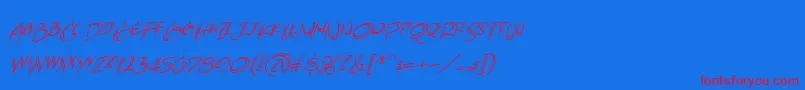 AtlandsketchesBbItalic Font – Red Fonts on Blue Background