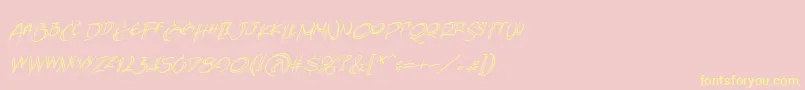 AtlandsketchesBbItalic Font – Yellow Fonts on Pink Background