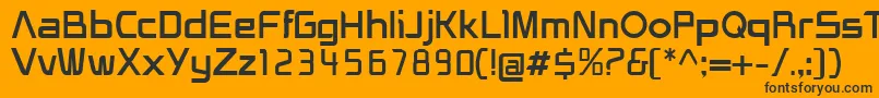 フォントHeliosRegular – 黒い文字のオレンジの背景