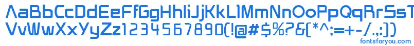 フォントHeliosRegular – 白い背景に青い文字