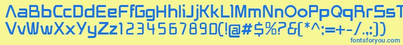 HeliosRegular-fontti – siniset fontit keltaisella taustalla