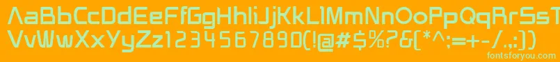 HeliosRegular Font – Green Fonts on Orange Background