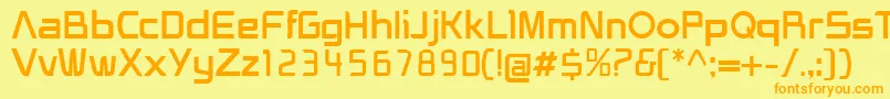 HeliosRegular Font – Orange Fonts on Yellow Background