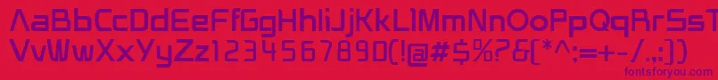 フォントHeliosRegular – 赤い背景に紫のフォント