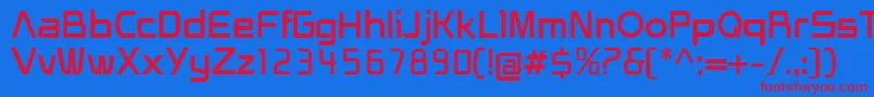 HeliosRegular Font – Red Fonts on Blue Background