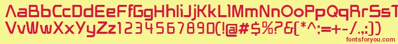 HeliosRegular Font – Red Fonts on Yellow Background