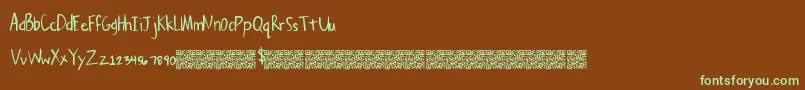Czcionka Cleaneasy – zielone czcionki na brązowym tle