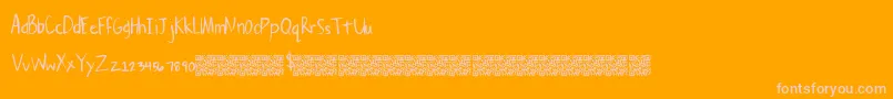 Cleaneasy-fontti – vaaleanpunaiset fontit oranssilla taustalla