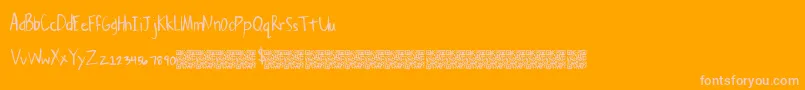 Cleaneasy-Schriftart – Rosa Schriften auf orangefarbenem Hintergrund