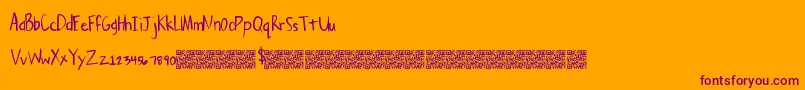 Cleaneasy-Schriftart – Violette Schriften auf orangefarbenem Hintergrund