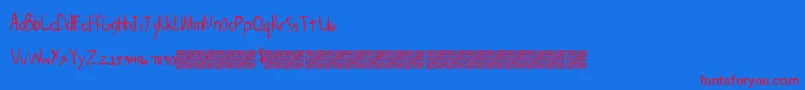 Cleaneasy-Schriftart – Rote Schriften auf blauem Hintergrund