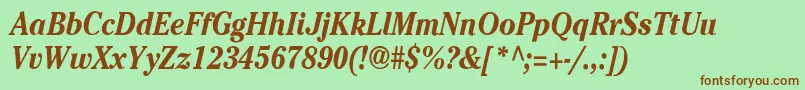 Cheltenhamcndbi Font – Brown Fonts on Green Background