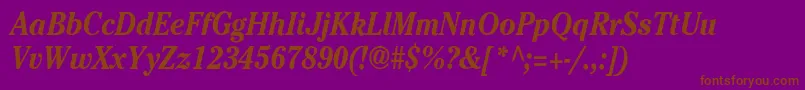 Cheltenhamcndbi Font – Brown Fonts on Purple Background