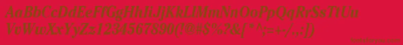 Cheltenhamcndbi Font – Brown Fonts on Red Background