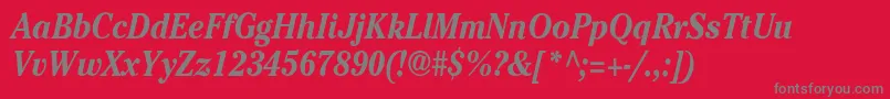 Cheltenhamcndbi Font – Gray Fonts on Red Background