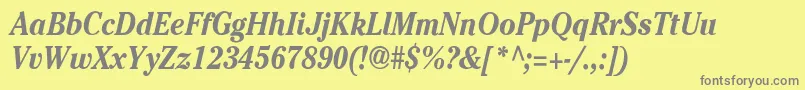 Cheltenhamcndbi-Schriftart – Graue Schriften auf gelbem Hintergrund