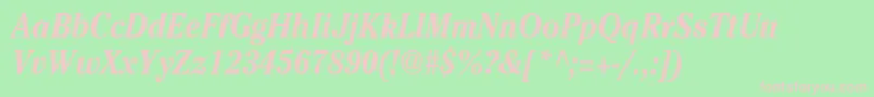 Cheltenhamcndbi Font – Pink Fonts on Green Background