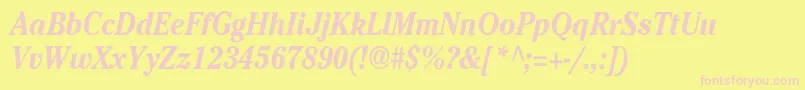 Cheltenhamcndbi Font – Pink Fonts on Yellow Background