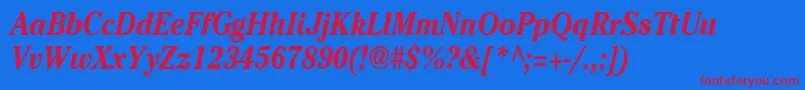 Cheltenhamcndbi Font – Red Fonts on Blue Background
