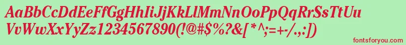 Cheltenhamcndbi Font – Red Fonts on Green Background