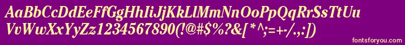 Cheltenhamcndbi Font – Yellow Fonts on Purple Background