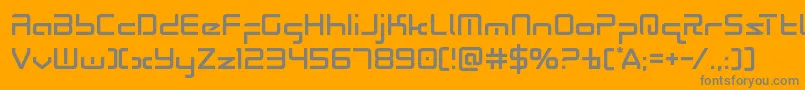 Weitere Informationen zur Radiospace-Schriftart Radiospace-Schriftart – Graue Schriften auf orangefarbenem Hintergrund