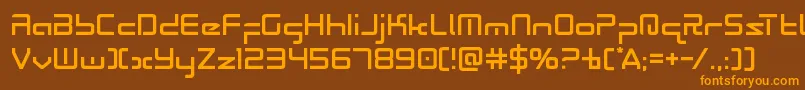 Radiospace-fontti – oranssit fontit ruskealla taustalla