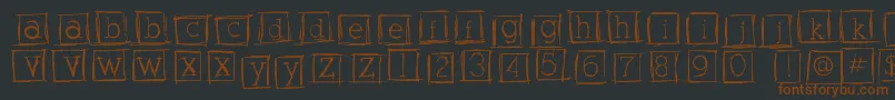 Alphabitssquared-fontti – ruskeat fontit mustalla taustalla