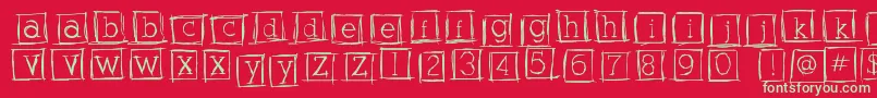 フォントAlphabitssquared – 赤い背景に緑の文字