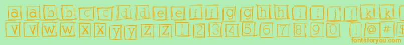 Alphabitssquared Font – Orange Fonts on Green Background