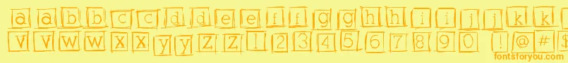 Alphabitssquared Font – Orange Fonts on Yellow Background