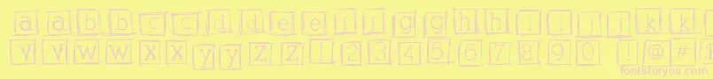 Alphabitssquared Font – Pink Fonts on Yellow Background