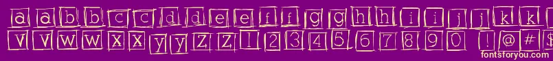 Alphabitssquared Font – Yellow Fonts on Purple Background